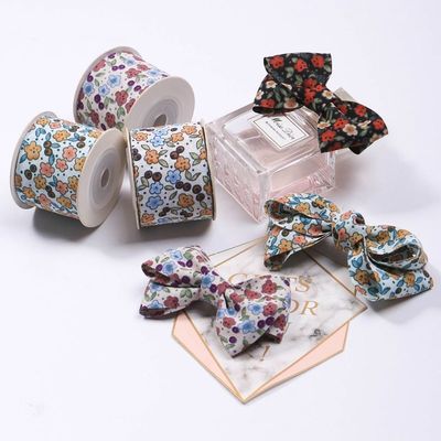 개인화 된 환경 친화적 인 25mm 브랜드 직물 테이프 롤 OEM / ODM 서비스 인쇄 패턴 리본