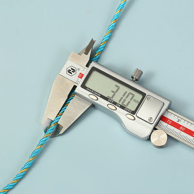 3 스트랜드 2mm-10mm 폴리에스터 나일론 로프 팔찌를 위해 혼합 된 금 실