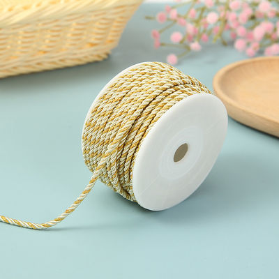 3 스트랜드 2mm-10mm 폴리에스터 나일론 로프 팔찌를 위해 혼합 된 금 실