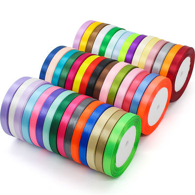 단일 얼굴 다양한 폴리에스터 나일론 사틴 리본 100 야드 3mm-10mm