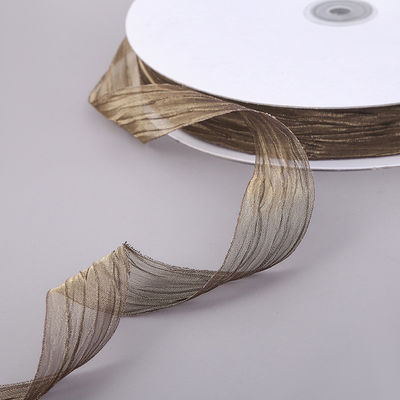 선물 포장 25mm Organza 리본 한국 2.5cm Sheer Wired Ribbon