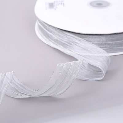 선물 포장 25mm Organza 리본 한국 2.5cm Sheer Wired Ribbon