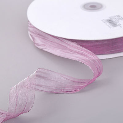 선물 포장 25mm Organza 리본 한국 2.5cm Sheer Wired Ribbon
