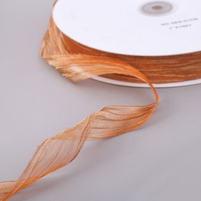 선물 포장 25mm Organza 리본 한국 2.5cm Sheer Wired Ribbon