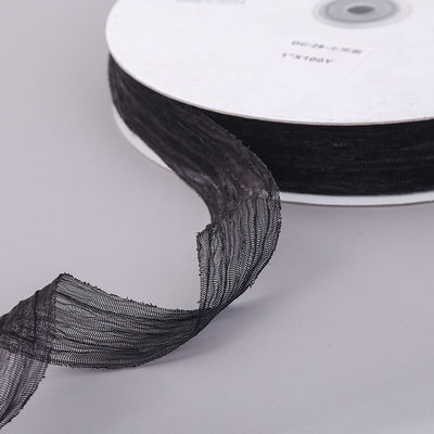 선물 포장 25mm Organza 리본 한국 2.5cm Sheer Wired Ribbon