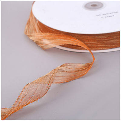 선물 포장 25mm Organza 리본 한국 2.5cm Sheer Wired Ribbon