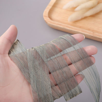 선물 포장 25mm Organza 리본 한국 2.5cm Sheer Wired Ribbon