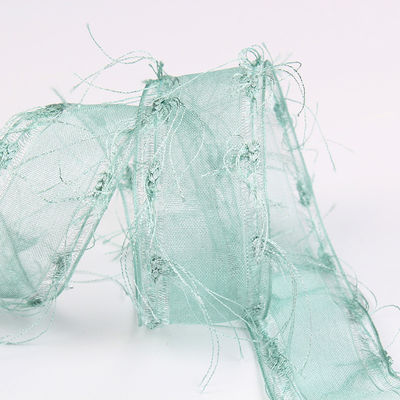 꽃 초콜릿 선물 포장 및 의류 장식용 25mm-50mm 타셀 엣지 폴리에스터 오르간자 리본