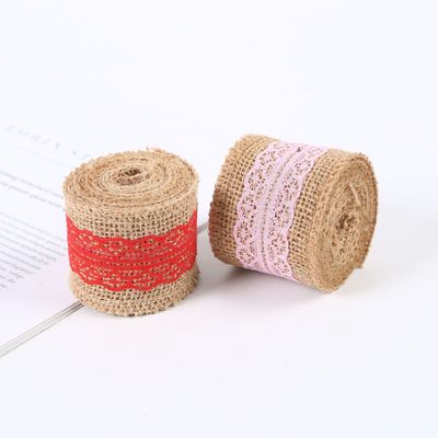 65mm 핑크 랩 리본 蕾丝 10 야드 자연 랩 리본 직물 가장자리