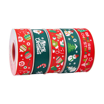 2cm 2.5cm 크리스마스 인쇄 리본 ISO14001 개인화 Xmas 리본