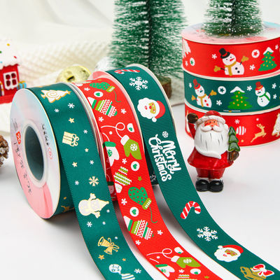 2cm 2.5cm 크리스마스 인쇄 리본 ISO14001 개인화 Xmas 리본