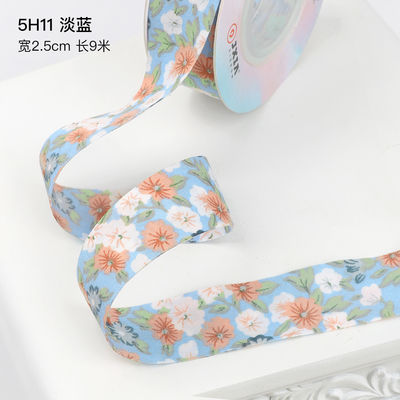 꽃 꽃 인쇄 목재 리본 25mm 개인화된 선물 리본