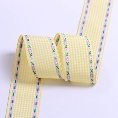 7mm-38mm 블루 브로더링 리본 ISO9001 브로더링 플로럴 리본