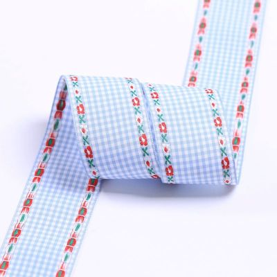 7mm-38mm 블루 브로더링 리본 ISO9001 브로더링 플로럴 리본