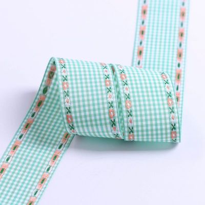 7mm-38mm 블루 브로더링 리본 ISO9001 브로더링 플로럴 리본