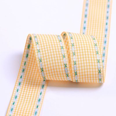 7mm-38mm 블루 브로더링 리본 ISO9001 브로더링 플로럴 리본