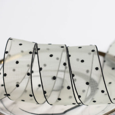 10mm-60mm Dot Velvet Wired Ribbon 수직 복면 복면 리본