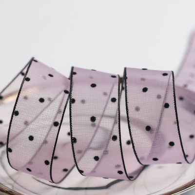10mm-60mm Dot Velvet Wired Ribbon 수직 복면 복면 리본