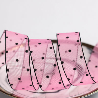 10mm-60mm Dot Velvet Wired Ribbon 수직 복면 복면 리본
