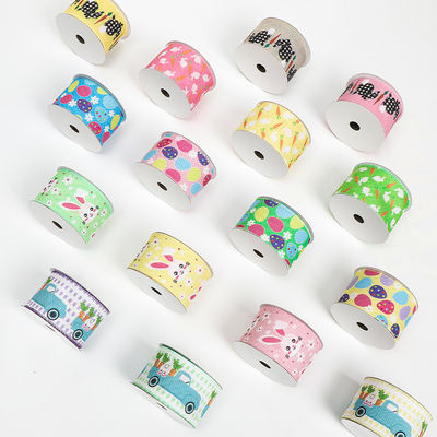 계란과 토끼 부활절 유선 리본 50mm 5cm 부활절 토끼 리본