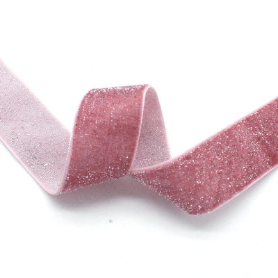 반짝이는 반짝이는 은 금 벨벳 리본 10mm-38mm 럭셔리 벨벳 리본