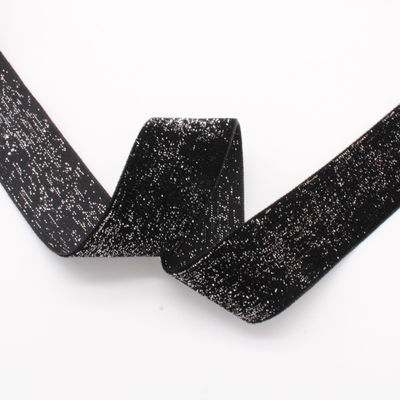 반짝이는 반짝이는 은 금 벨벳 리본 10mm-38mm 럭셔리 벨벳 리본
