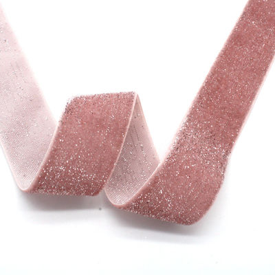 반짝이는 반짝이는 은 금 벨벳 리본 10mm-38mm 럭셔리 벨벳 리본