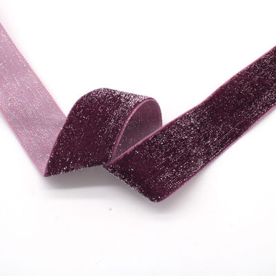 반짝이는 반짝이는 은 금 벨벳 리본 10mm-38mm 럭셔리 벨벳 리본