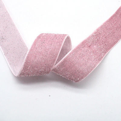반짝이는 반짝이는 은 금 벨벳 리본 10mm-38mm 럭셔리 벨벳 리본