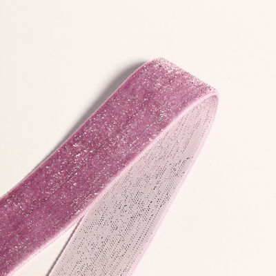 반짝이는 반짝이는 은 금 벨벳 리본 10mm-38mm 럭셔리 벨벳 리본