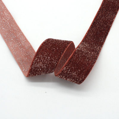 반짝이는 반짝이는 은 금 벨벳 리본 10mm-38mm 럭셔리 벨벳 리본