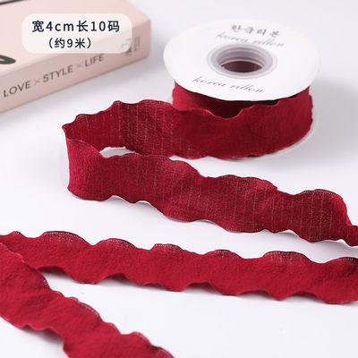 40mm 발렌타인스 컬러 유트 리본 린 윙크 엣지 유트 레티스 리본