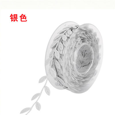 폴리에스터 잎 리본 초음파 빨간 폴리 리본 결혼식 장식