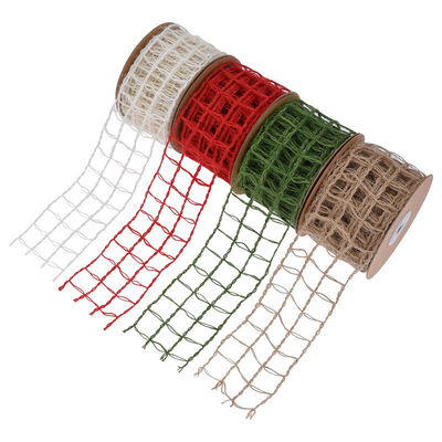 홀로 그린 버랩 리본 63mm 버랩 직물 리본 ISO14001