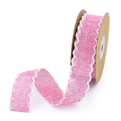 25mm * 10y Burlap Ribbon Rolls Weave Edge 2.5cm Burlap Trim By The Yard (공원에서 제작된)