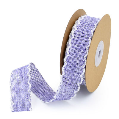 25mm * 10y Burlap Ribbon Rolls Weave Edge 2.5cm Burlap Trim By The Yard (공원에서 제작된)