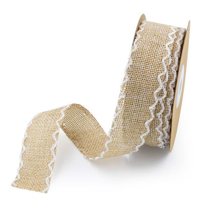 25mm * 10y Burlap Ribbon Rolls Weave Edge 2.5cm Burlap Trim By The Yard (공원에서 제작된)