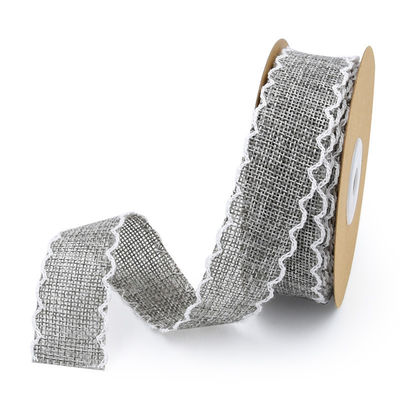 25mm * 10y Burlap Ribbon Rolls Weave Edge 2.5cm Burlap Trim By The Yard (공원에서 제작된)