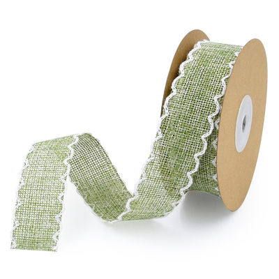 25mm * 10y Burlap Ribbon Rolls Weave Edge 2.5cm Burlap Trim By The Yard (공원에서 제작된)