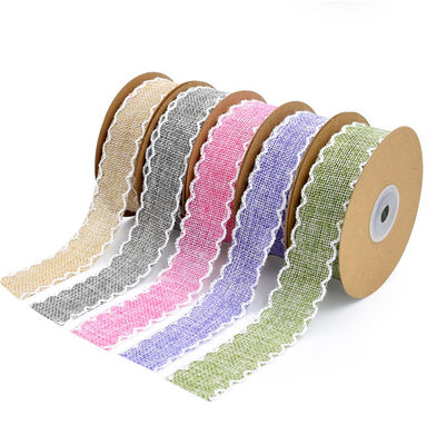 25mm * 10y Burlap Ribbon Rolls Weave Edge 2.5cm Burlap Trim By The Yard (공원에서 제작된)