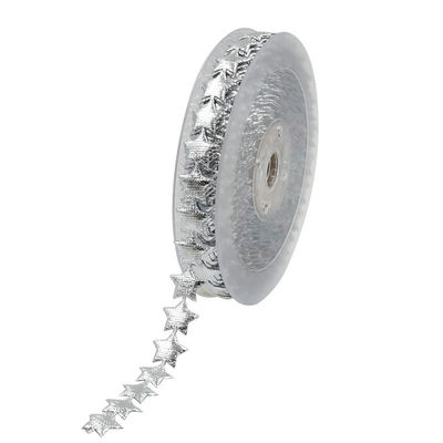 15mm*15m 초음파 별 유선 리본 평면 패턴 자카드 리본