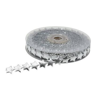 15mm*15m 초음파 별 유선 리본 평면 패턴 자카드 리본