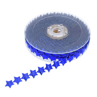15mm*15m 초음파 별 유선 리본 평면 패턴 자카드 리본