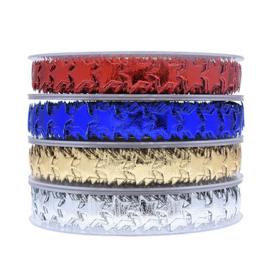 15mm*15m 초음파 별 유선 리본 평면 패턴 자카드 리본