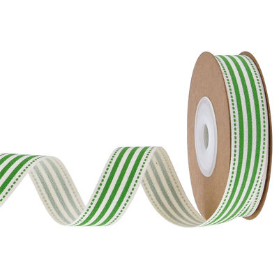 15mm*3y 크리스마스 선물 리본 인쇄 된 흰색 면 레본 선물