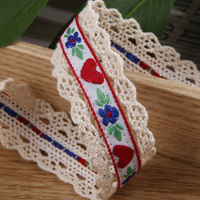 2.5cm 蕾丝  Edge Flroal Jacquard 리본 선물 포장 폴리에스터 리본 포장용