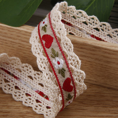 2.5cm 蕾丝  Edge Flroal Jacquard 리본 선물 포장 폴리에스터 리본 포장용