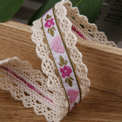2.5cm 蕾丝  Edge Flroal Jacquard 리본 선물 포장 폴리에스터 리본 포장용
