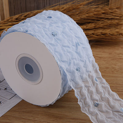 50mm Organza Ribbon with Dot Pattern Gold Foil Printed Polyester Organza Ribbon OEM 환경 친화적