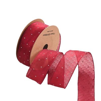 4cm*18m 선니 다이아몬드 폴리에스터 오르간자 리본 고품질 선물 리본